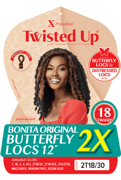 X-Pression - Twisted Up 2x Bonita Original Butterfly Locs 12"